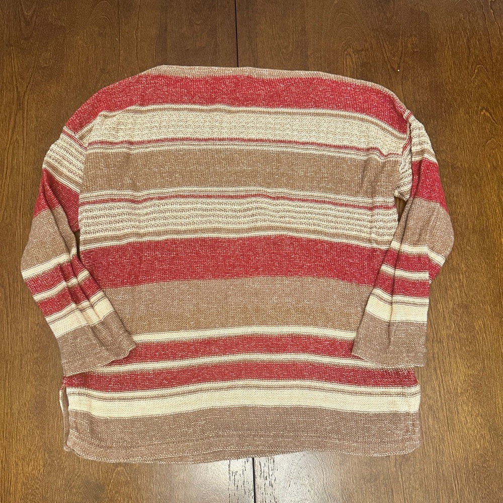 Lauren Ralph Lauren Red, Cream, and Brown Striped Sweater - Picture 3 of 3